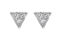 Hot Diamonds Třpytivé stříbrné náušnice s diamanty a topazy Stellar DE746