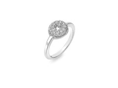 Hot Diamonds Třpytivý stříbrný prsten s diamantem a topazy Forever DR245 52 mm