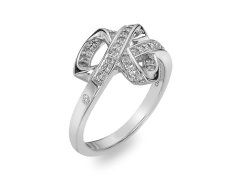 Hot Diamonds Třpytivý stříbrný prsten s&nbsp;diamantem Aurora DR304 60 mm