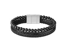 Hugo Boss Trojitý černý náramek pro muže Sphere 1580786