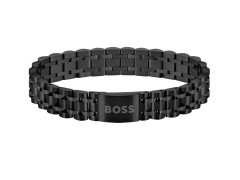 Hugo Boss Elegantní černý náramek pro muže Owan 1580646