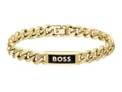 Hugo Boss Pozlacený náramek pro muže Kassy Emblem 1580680 19 cm