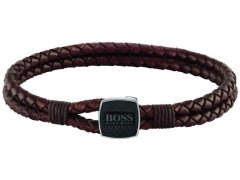 Hugo Boss Stylový náramek z hnědé kůže 1580048 17,5 cm