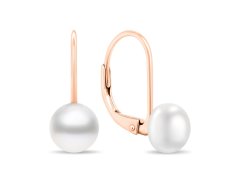 Brilio Silver Jemné bronzové náušnice s pravými perlami EA409R/410/411 0,7 cm