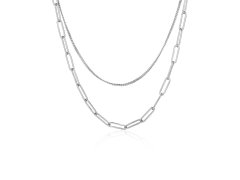 JVD Dvojitý stříbrný náhrdelník SVLN0726SH20045