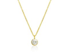 JVD Elegantní pozlacený náhrdelník se zirkonem SSSN0063XG1GO45