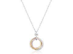 JVD Elegantní stříbrný tricolor náhrdelník se zirkony Kruhy SVLN0138XH2TR45