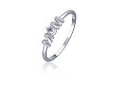 JVD Krásný stříbrný prsten se zirkonem MOM SVLR0984X61BI 58 mm
