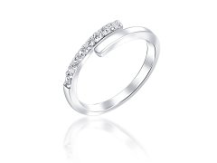 JVD Moderní stříbrný prsten se zirkony SVLR0654XE9BI 52 mm