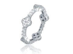 JVD Oslnivý stříbrný prsten se zirkony SVLR1156XH2BI 58 mm