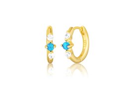 JVD Pozlacené kruhové náušnice se syntetickými opály SVLE3073XH2G300