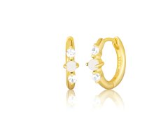 JVD Pozlacené náušnice kruhy se syntetickými opály SVLE3073XH2G100