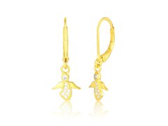 JVD Pozlacené visací náušnice Andělíček se zirkony SVLE0933SD5GO00