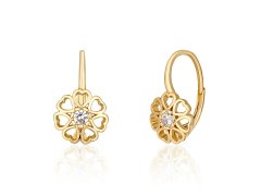 JVD Pozlacené visací náušnice Srdcová květina SVLE1514XH2GO00