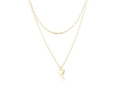 JVD Pozlacený dvojitý náhrdelník Srdce SVLN0638X610045