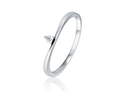 JVD Půvabný stříbrný prsten s čirým zirkonem SVLR0910X75BI 50 mm