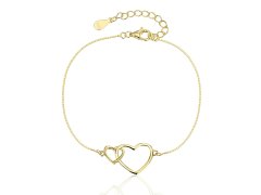 JVD Romantický pozlacený náramek propojená srdce SVLB0559XJ6GO18