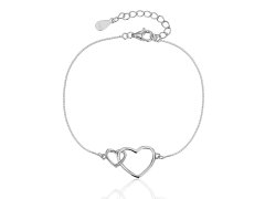 JVD Romantický stříbrný náramek propojená srdce SVLB0559XJ60018