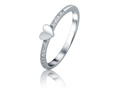 JVD Romantický stříbrný prsten se srdíčkem SVLR1058XF6BI 54 mm