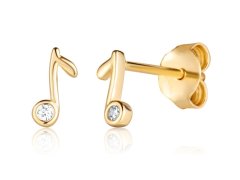 JVD Slušivé dívčí náušnice Nota se zirkony SVLE1825XH2GO00