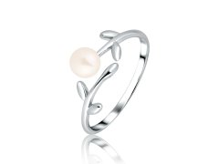 JVD Otevřený stříbrný prsten s&nbsp;perlou SVLR1268XD5P1 54 mm