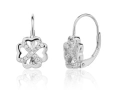 JVD Stříbrné náušnice Čtyřlístek pro štěstí SVLE3392XJ6BI00