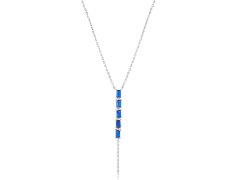 JVD Stříbrný náhrdelník s modrými zirkony SVLN0710S75M145
