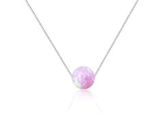 JVD Stříbrný náhrdelník s růžovým syntetickým opálem SVLN0166XF6O400