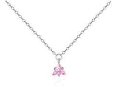JVD Stříbrný náhrdelník s růžovým zirkonem SVLN0362SH2R242