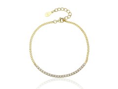 JVD Třpytivý pozlacený náramek se zirkony SVLB0557XJ6GO18