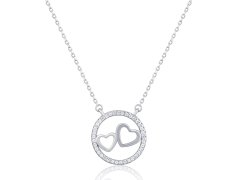 JVD Zamilovaný náhrdelník ze stříbra se zirkony SVLN0435XH2RO45