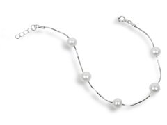 JwL Luxury Pearls Jemný náramek z pravých bílých perel JL0173
