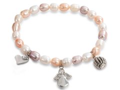 JwL Luxury Pearls Jemný náramek z pravých perel s ozdobami JL0295
