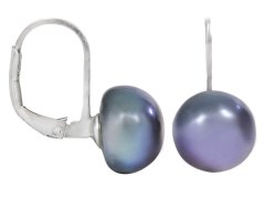 JwL Luxury Pearls Náušnice s pravou kovově modrou perlou JL0057