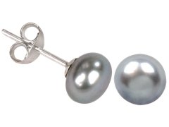 JwL Luxury Pearls Náušnice s pravou šedou perlou JL0029