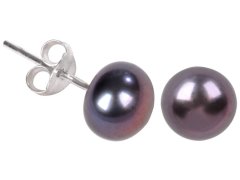 JwL Luxury Pearls Náušnice z pravých kovově modrých perel JL0028