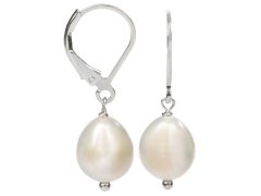 JwL Luxury Pearls Stříbrné náušnice s pravou bílou perlou JL0148