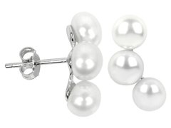 JwL Luxury Pearls Stříbrné náušnice se třemi pravými perlami JL0283