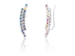 JwL Luxury Pearls Blyštivé podélné náušnice s krystaly JL0741
