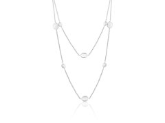 JwL Luxury Pearls Dlouhý perlový náhrdelník s hexagon krystaly JL0600