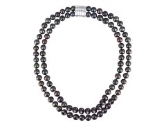 JwL Luxury Pearls Dvojitý/dvouřadý náhrdelník z pravých černých perel JL0657