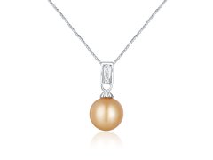 JwL Luxury Pearls Elegantní stříbrný náhrdelník se zlatou perlou jižního Pacifiku JL0734 (řetízek, přívěsek)