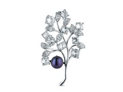 JwL Luxury Pearls Elegantní brož s tmavou perlou JL0867