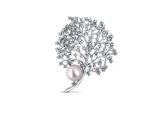 JwL Luxury Pearls Elegantní perlová brož se zirkony JL0791