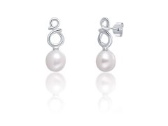 JwL Luxury Pearls Jemné stříbrné náušnice s pravými bílými perlami JL0683