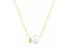 JwL Luxury Pearls Jemný náhrdelník s bílou perlou a třpytivým zirkonem JL0860