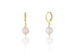JwL Luxury Pearls Krásné pozlacené náušnice s pravými bílými perlami JL0678