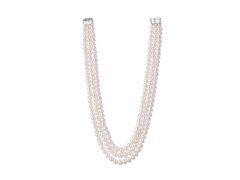 JwL Luxury Pearls Elegantní třířadý náhrdelník z pravých bílých perel JL0667