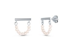 JwL Luxury Pearls Minimalistické stříbrné náušnice s pravými perlami JL0830