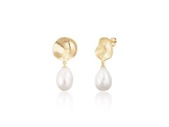 JwL Luxury Pearls Nádherné pozlacené náušnice s pravými barokními perlami JL0724